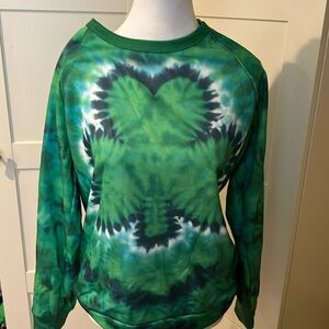 St. Patrick’s Day Shamrock tie dyed top size small